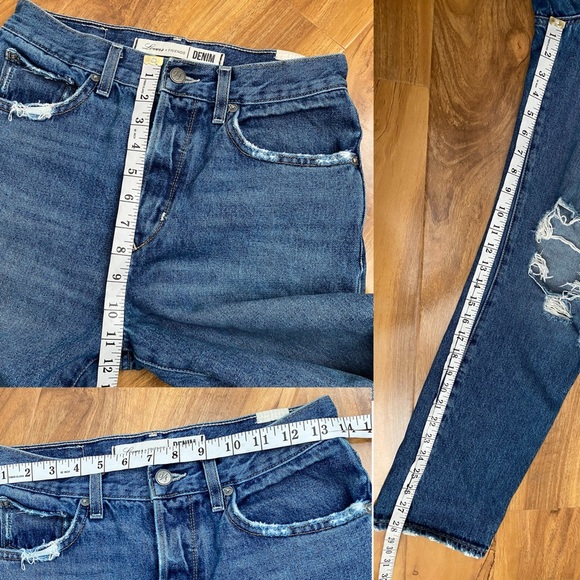 Lovers + Friends Nolan Jeans Distressed Ripped Button Fly High Rise Straight 26 - Picture 12 of 12